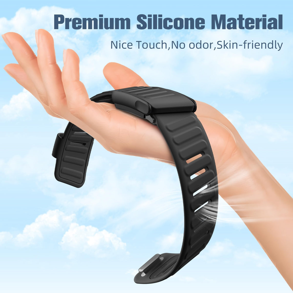 Getino waterproof silicone wristband keeps wrists comfortable in water.