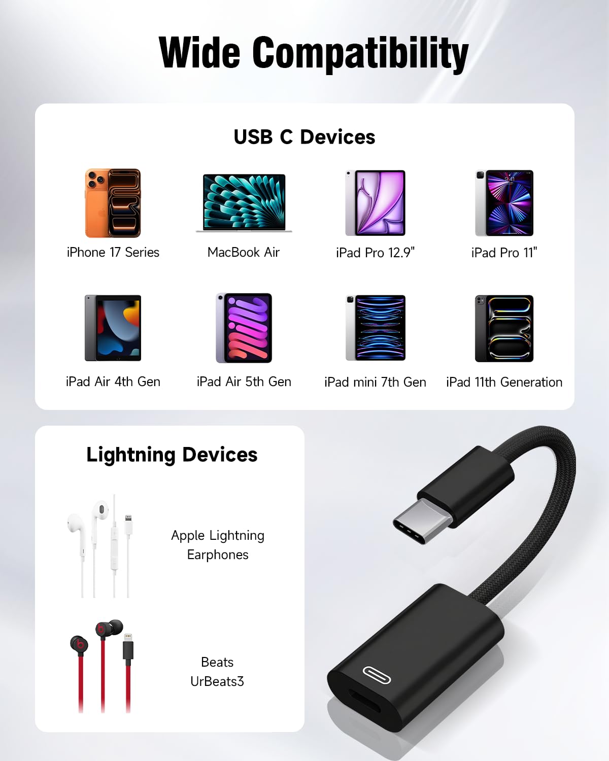 GetsISKON USB-C to Lightning adapter DAC chip closeup emphasizing lossless audio