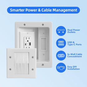 GEVINFA long 109in power cord and dual outlets for flexible placement