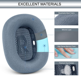 GEVO breathable mesh fabric keeps ears cool during extended use.