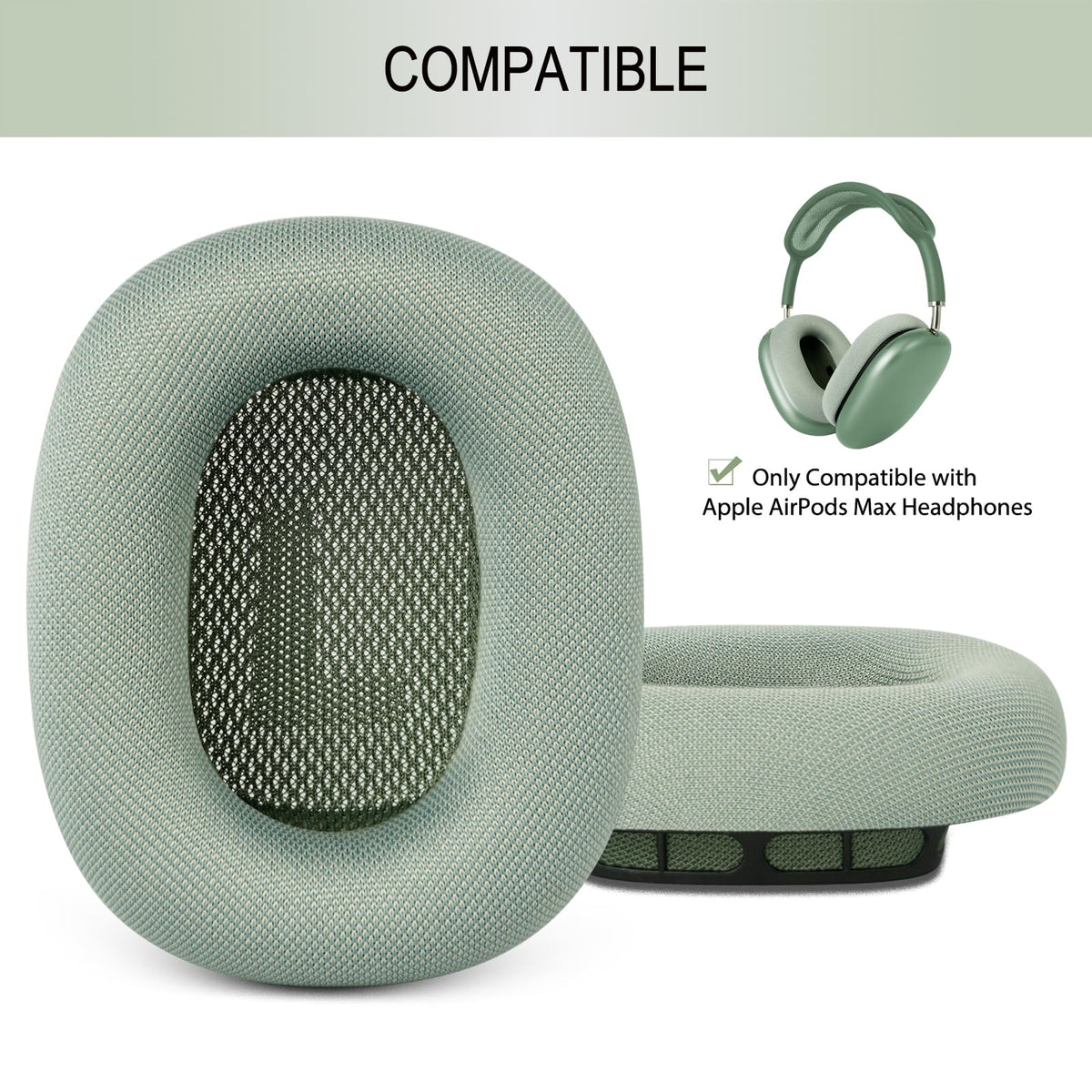 GEVO AirPods Max green ear pads with memory foam for comfort
