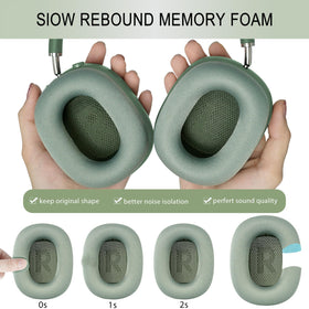 GEVO AirPods Max green ear pads offering enhanced noise isolation