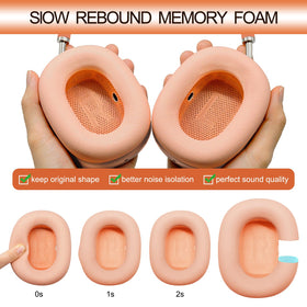 GEVO compatibility view demonstrates AirPods Max 1 and 2 compatibility with upgraded cushions