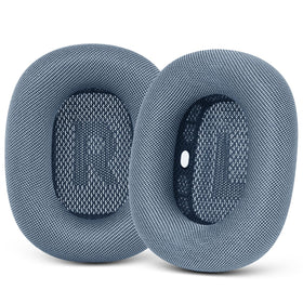 GEVO AirPods Max ear pads in light blue mesh for breathable comfort.