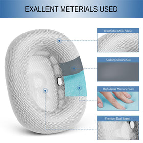 GEVO airpods max earpads with stronger magnets for easy attachment.