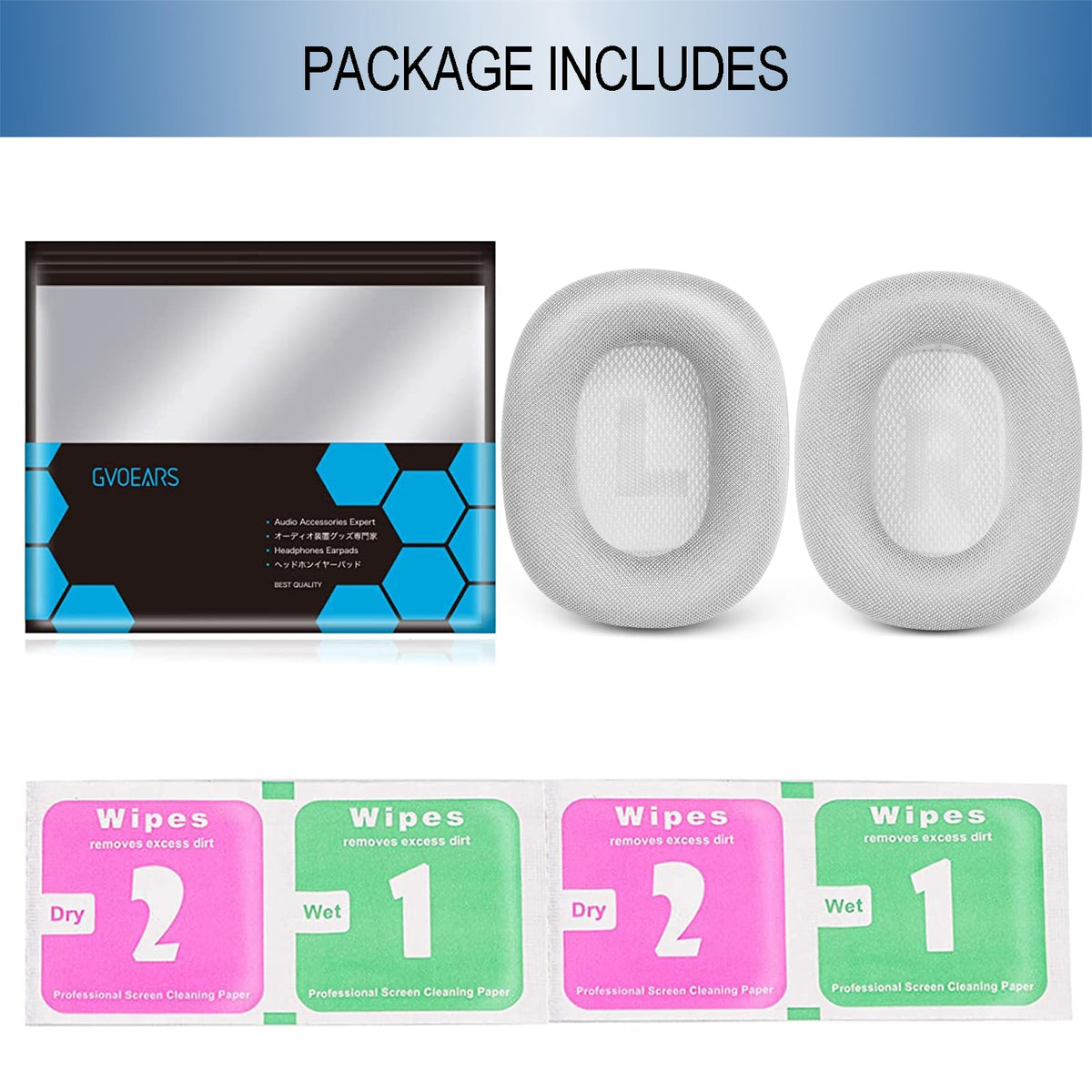 GEVO airpods max earpads seal and comfort with improved isolation.