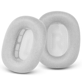 GEVO airpods max earpads in silver with secure, comfortable fit.