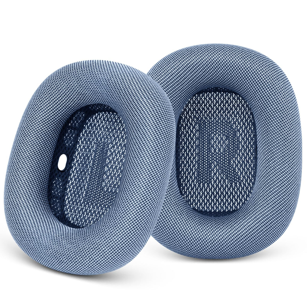 GEVO AirPods Max ear pads sky blue close-up showing memory foam comfort