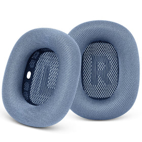 GEVO AirPods Max ear pads sky blue close-up showing memory foam comfort