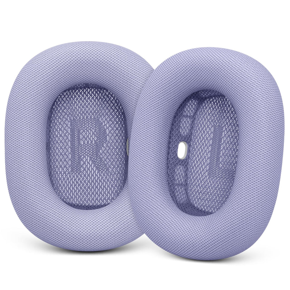 GEVO purple replacement ear cushions front view showing fit and color benefit comfort