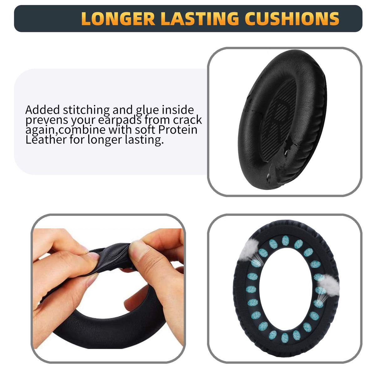 GEVO ear pads packaging includes dustproof scrims and alcohol wipes