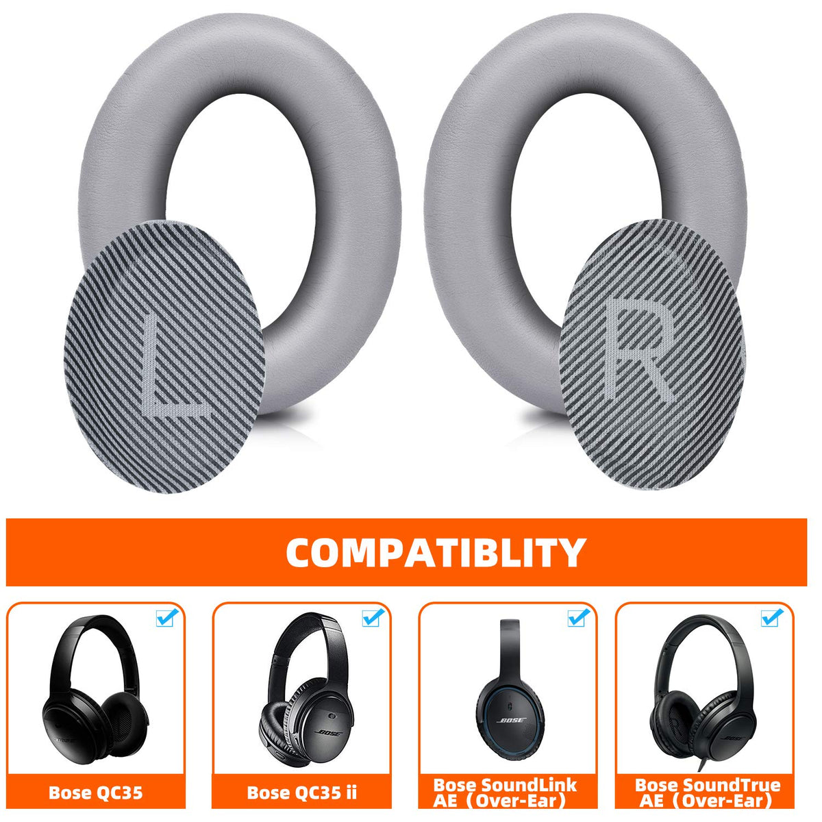 GEVO Bose QC35 memory foam ear pads provide thicker cushioning and better isolation.