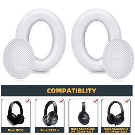 GEVO Bose QC35 earpads side view, thicker cushion for a better fit.