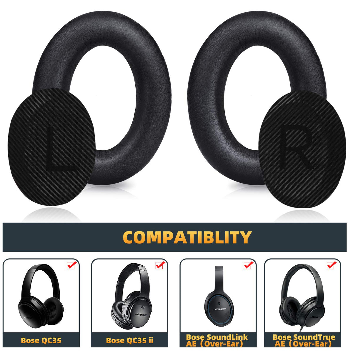 GEVO Bose QC35ii ear pads memory foam provide snug fit and better isolation