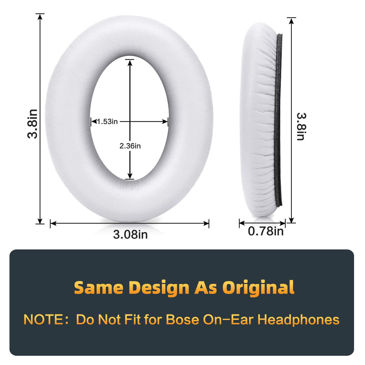 GEVO Bose QC35 II earpads packaging view, includes accessories.