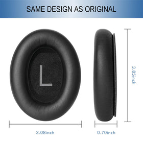 GEVO Bose QC45 black ear pads shown on wireless headphones.