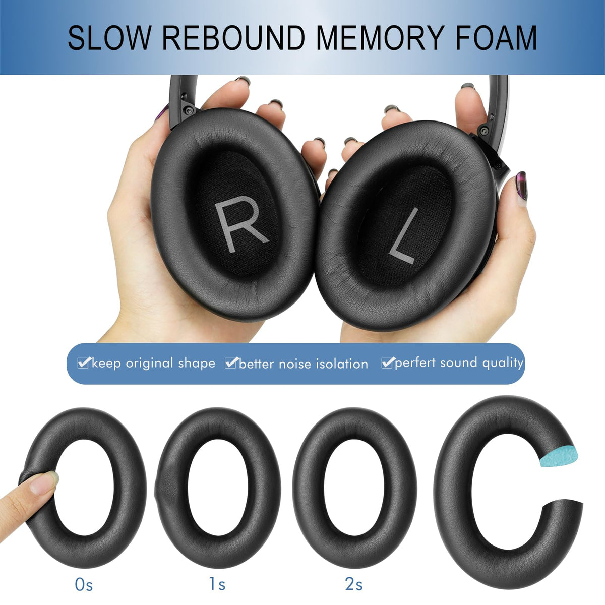 GEVO QC45 ear pads with easy-install design for quick replacement.