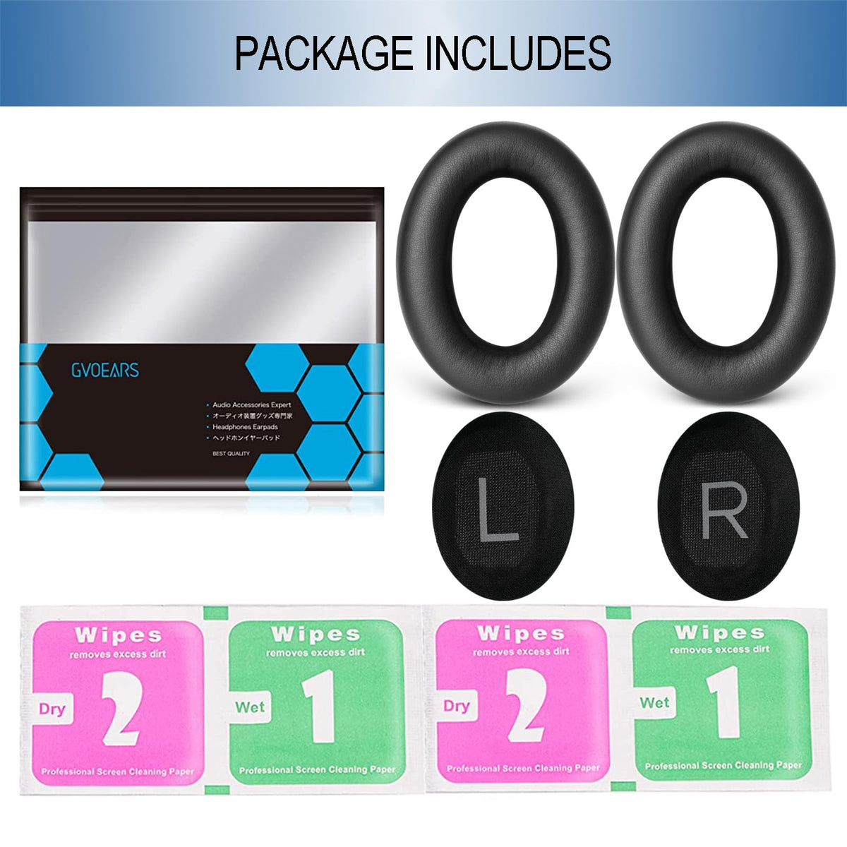 GEVO replacement cushions pack for Bose QC45 and QC SE.