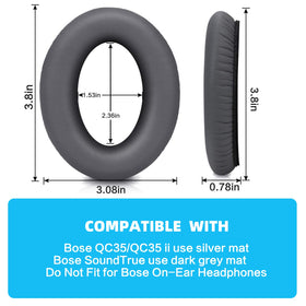 GEVO Bose SoundTrue ear cushions feature thicker memory foam for durable fit.