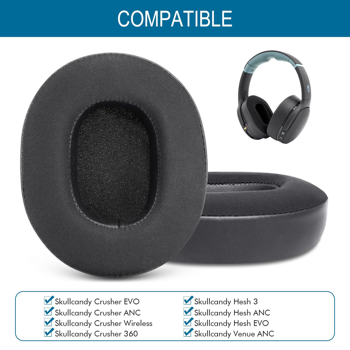 GEVO close-up of cooling-gel ice-silk surface for cooler listening comfort