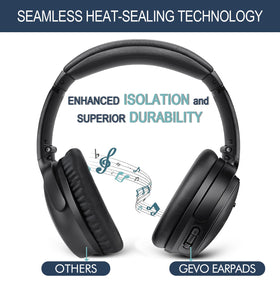 GEVO QC45 ear pads with reinforced seams to resist wear.