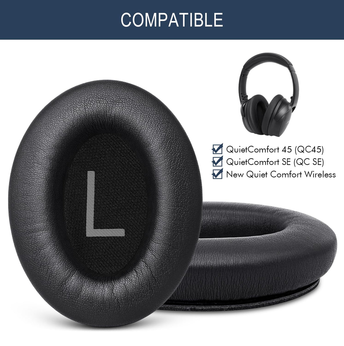 GEVO memory foam ear pads for QC45 for personalized cushioning.