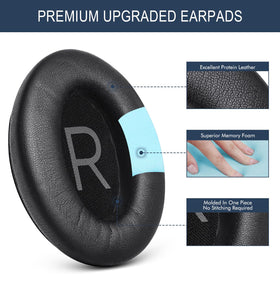GEVO QC45 ear pads in premium leather to enhance listening comfort.