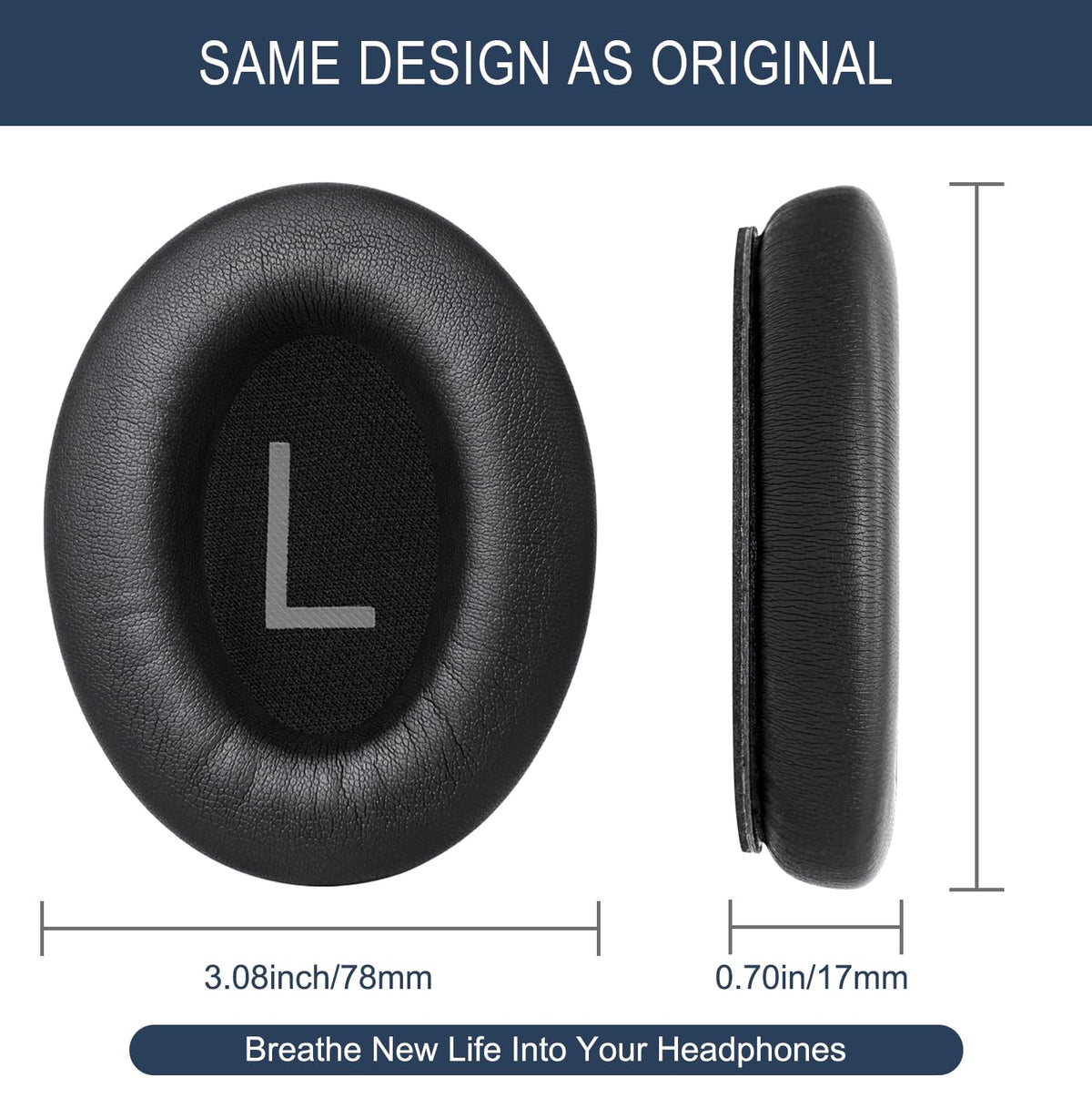 GEVO QC45 ear pads include scrims for replacement kit.