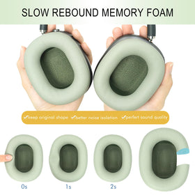 GEVO ear pads installed on AirPods Max showing restored seal and comfort