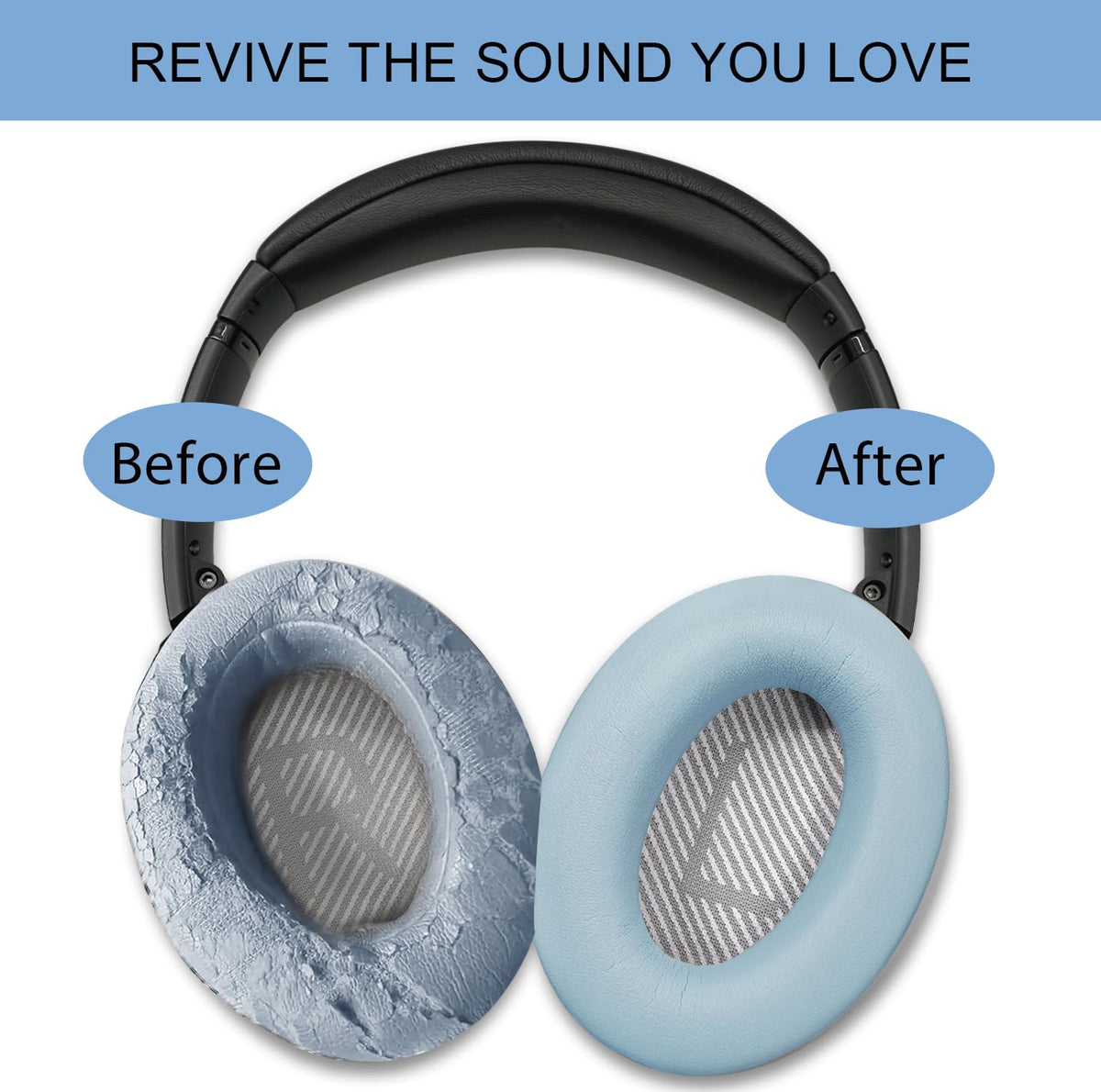 GEVO easy-install ear pads with guide for QC35 installation