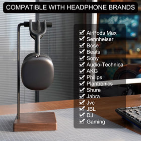 GEVO desk setup shown with anti-slip feet for steady headset storage.