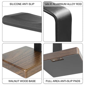 GEVO stand top with silicone sleeve protects headsets from scratches during placement.