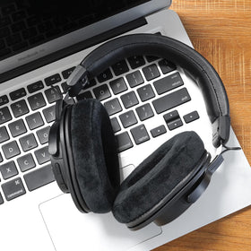 GEVO earpads on headphones in studio showing renewed comfort benefit
