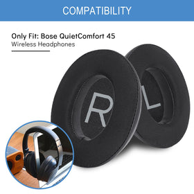 GEVO QC45 ear pad cooling-gel detail reduces heat during long listening sessions