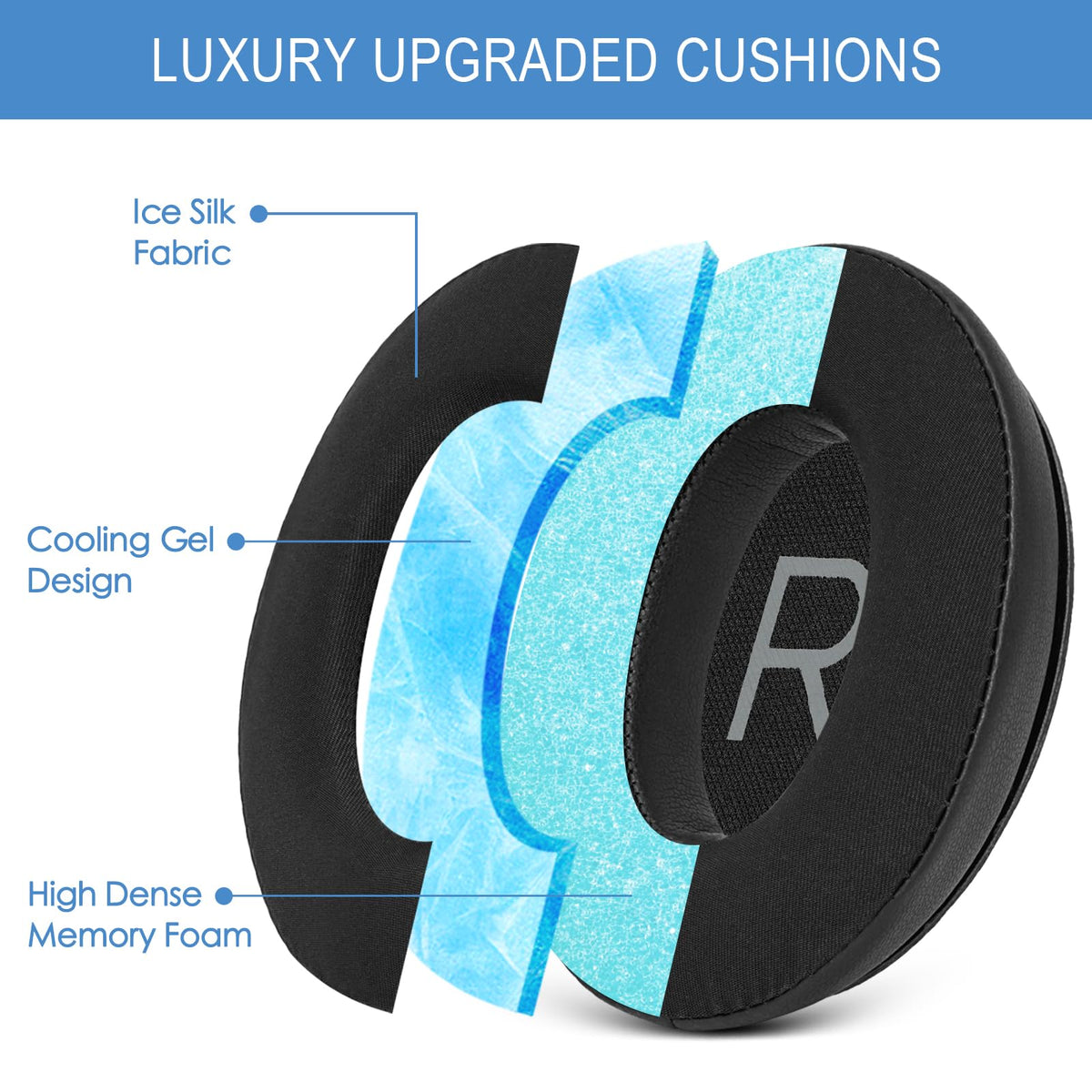 GEVO QC45 memory-foam ear pad offers snug fit and sound sealing for isolation