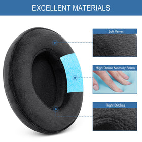 GEVO side profile on headphone cup demonstrating secure fit benefit