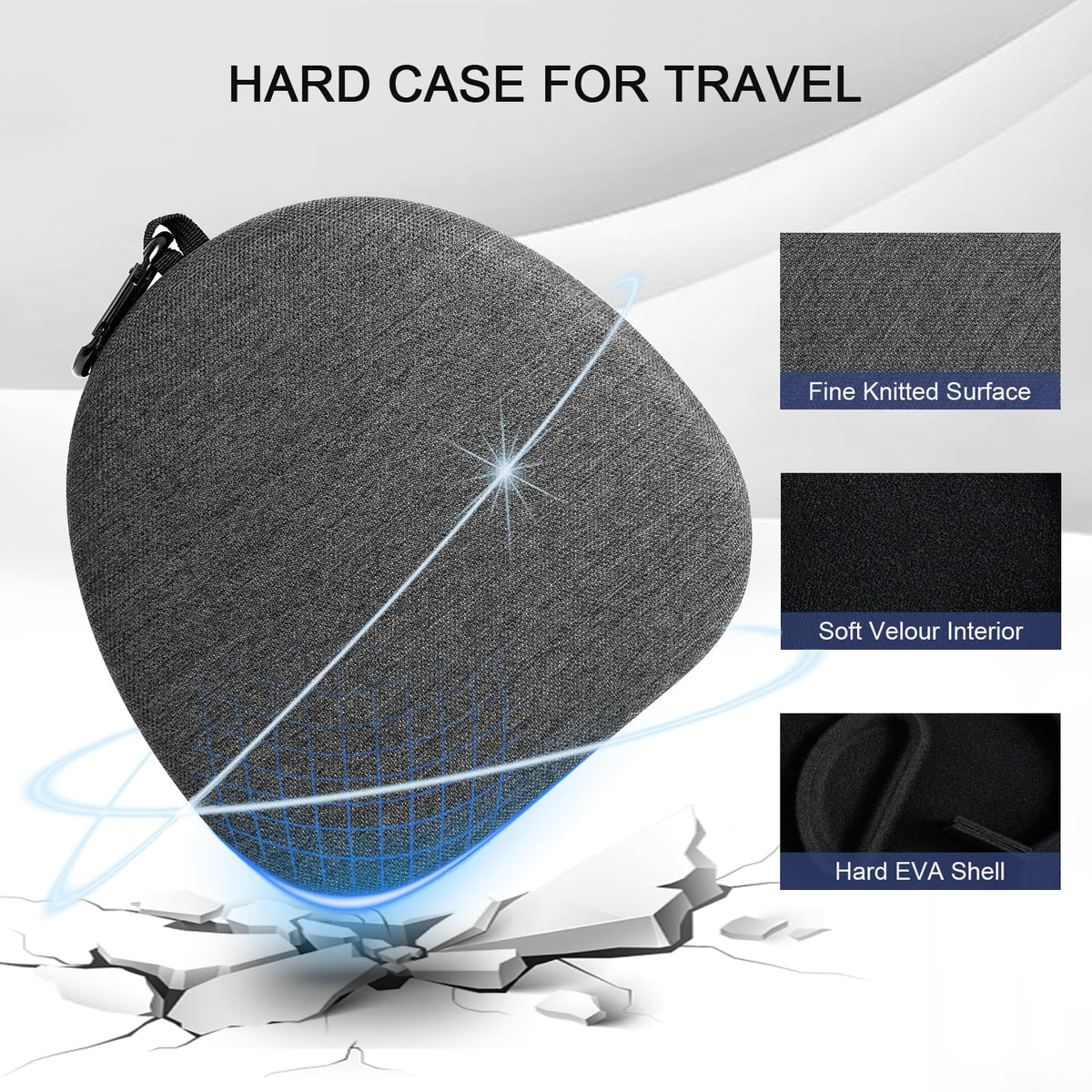 GEVO case with inner velour lining and magnetic divider visible.