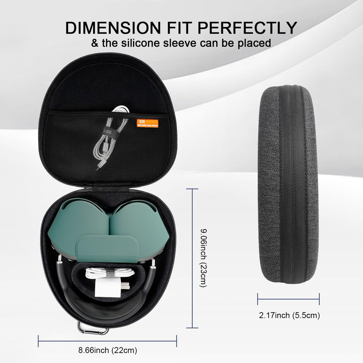 GEVO zipper design shown for smooth opening and closing.