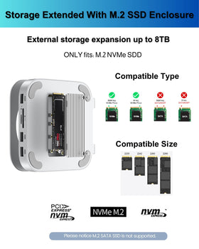 GEWOKLIY Mac mini M4 Dock with 8TB SSD capacity for storage expansion