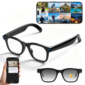 Gezxt front view showing stylish frame and camera for hands-free capture