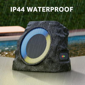 GGII solar charging rock speakers charge by day for music after sunset.