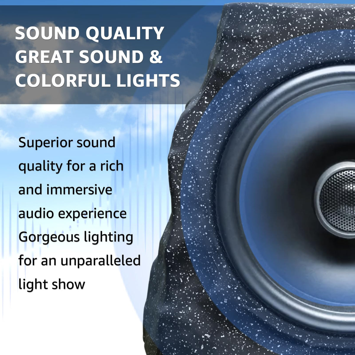GGII TWS pairing makes it easy to sync two speakers for stereo sound.