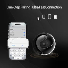 GGSTOPWATER earbuds beside a pocket showing pocket-friendly size for travel