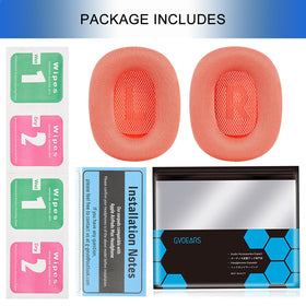 GGVOEARS 180-day warranty included with pink AirPods Max cushions.
