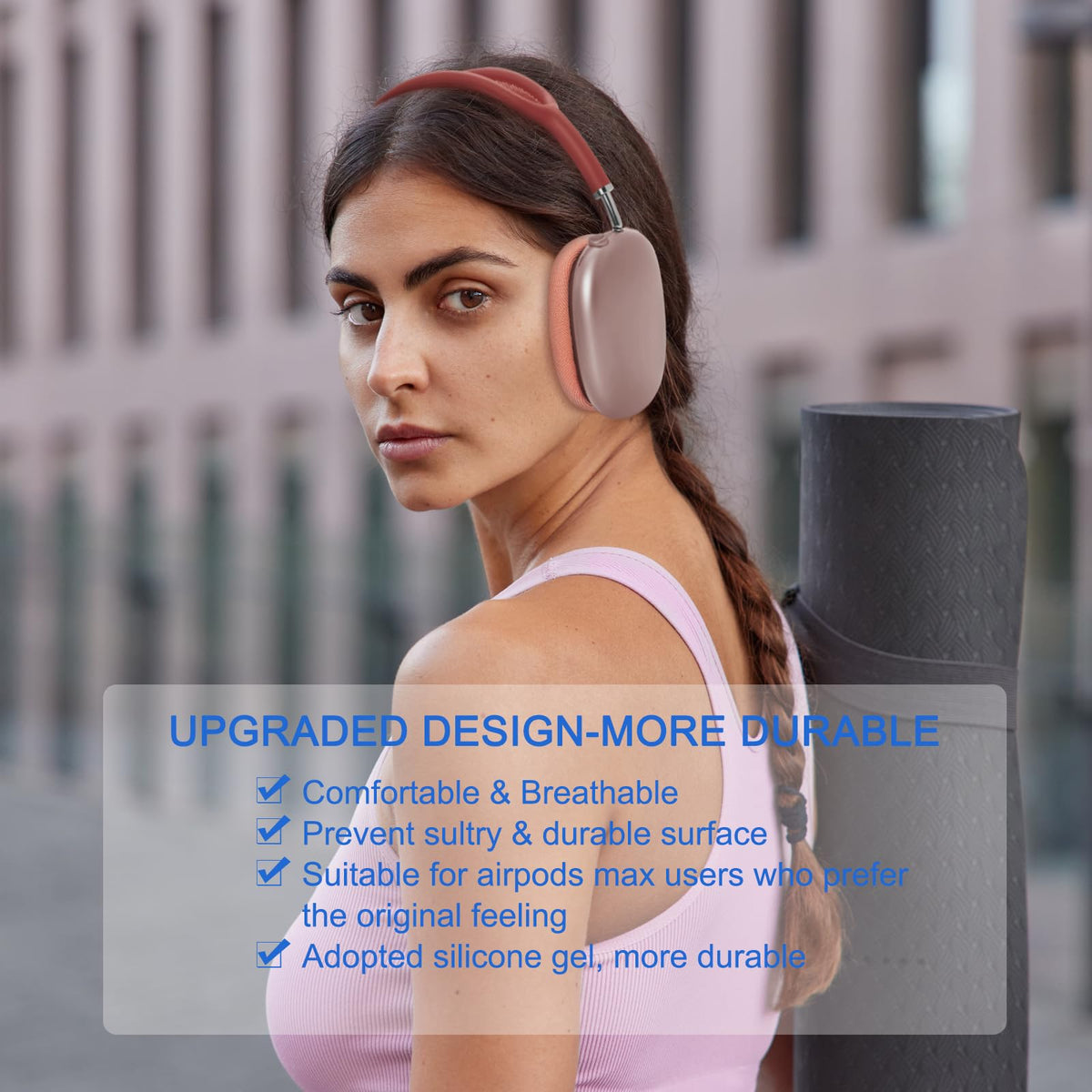 GGVOEARS breathable mesh ear pads on AirPods Max for cooler listening.
