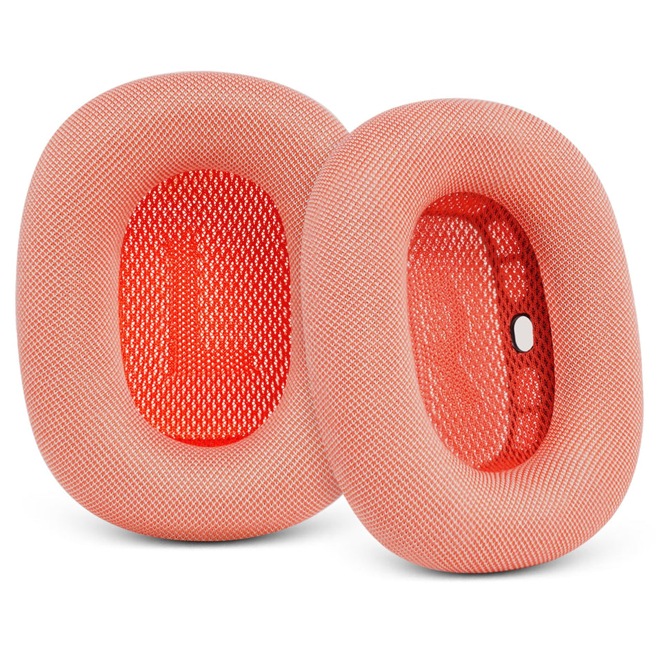 GGVOEARS AirPods Max pink ear cushions with breathable mesh and magnetic fit.