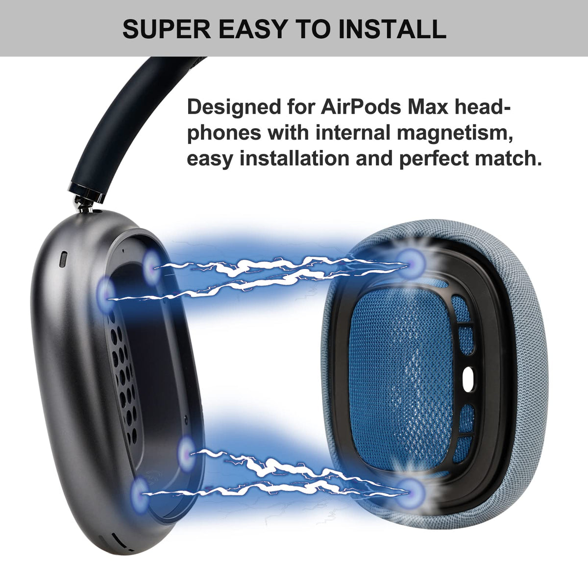 G GVOEARS AirPods Max ear pads attach magnetically for quick, tool-free replacement