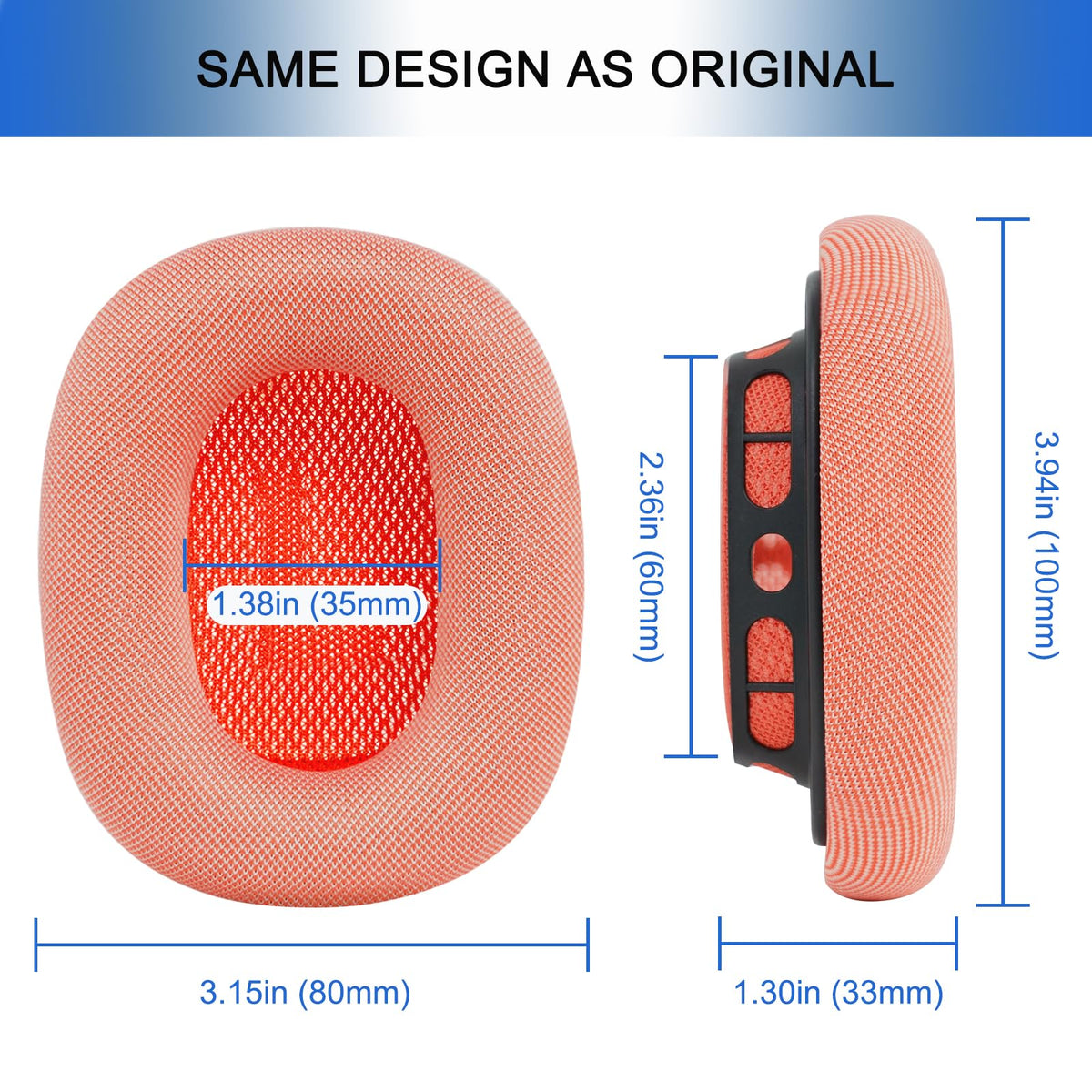 GGVOEARS wipe pads and manual included with AirPods Max cushions.