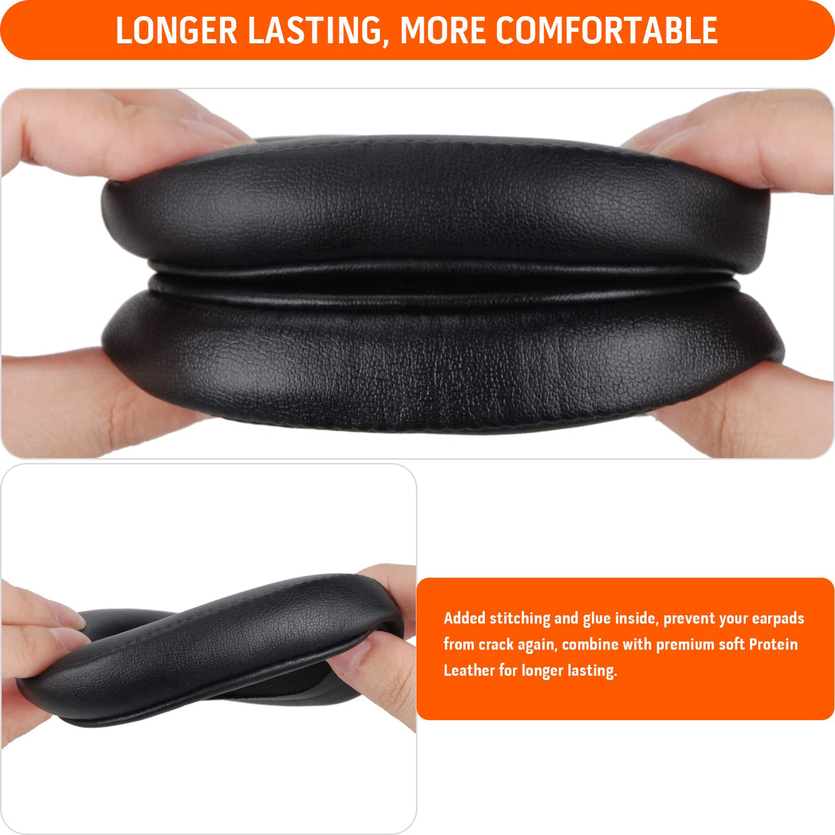 GGVOEARS breathable PU leather surface for extended listening.