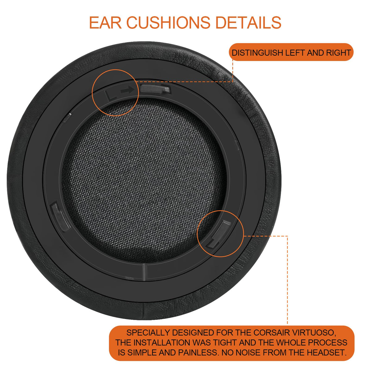 GGVOEARS easy installation steps for Corsair Virtuoso earpads